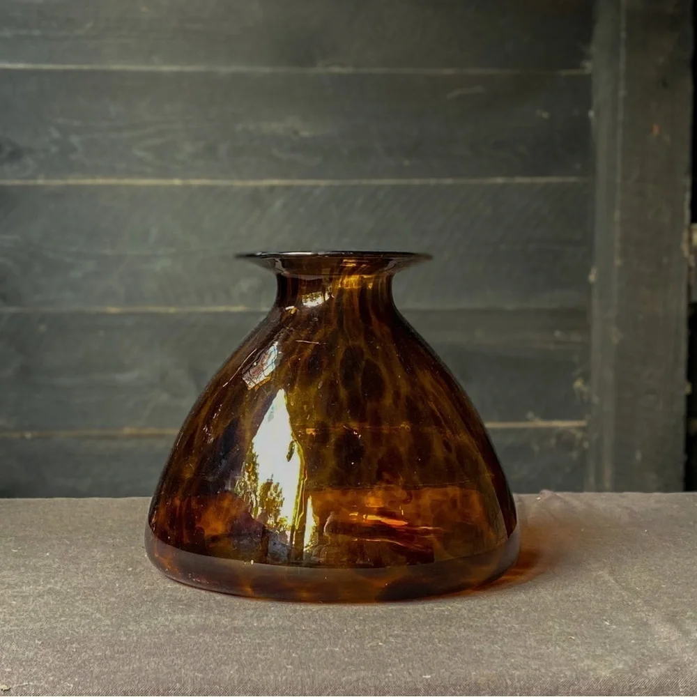 Maestri Vetrai Tortoiseshell Handblown Glass Vase